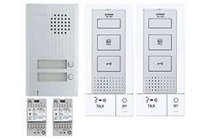 Kit platine audio 2 BP, 2 postes mains libres, 2 fils