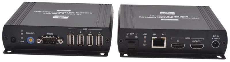 Déport HDMI/KVM/USB2/IR/AUDIO/RS232 4K Emett+Recept