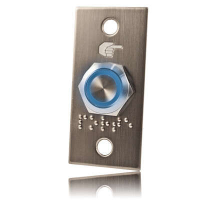 Bouton poussoir inox+ Plaque inox encastré