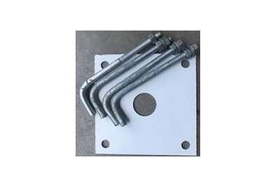 Kit de scellement pour poteau au sol : 1 gabarit + 4 tiges