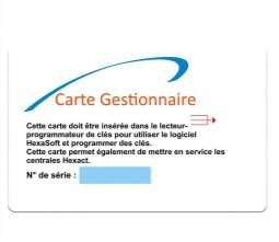 Carte gestionnaire pour compte HEXACT WEB