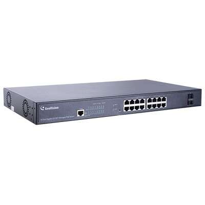 Switch 16 ports PoE Gbit + Uplink combo 2xRJ45/2xSFP Gbit et 2xSFP Gbit manag.