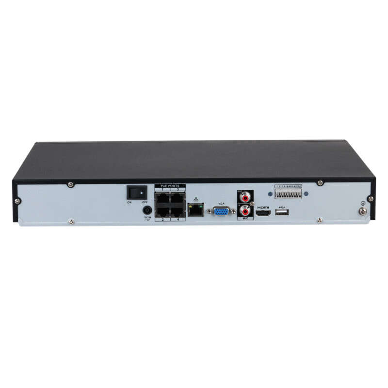 NVR 4 voies IP jusqu'à 8MP 4 ports PoE 200 Mbit/s