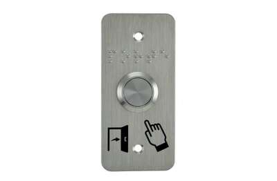 Bouton poussoir acier inoxydable diam 19mm NO/NF braille