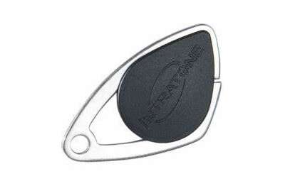 Badge 13.56Mhz Mifare électronique - insert inox gravé - Noir