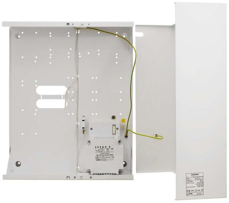 Boitier métal EN 50131 avec transfo 80VA (330x395x110mm)