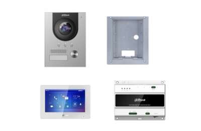 Kit portier vidéo encastré 1 BP 2MP moniteur 7" 2 fils