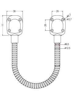 Passage de câble 40cm anti-vandal en applique en acier Inoxydable