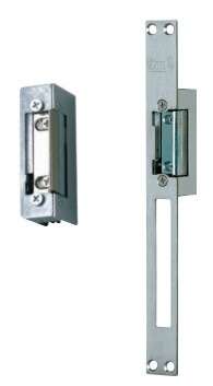 Gâche symétrique + tétière inox 1 temps 10/24Vac/dc