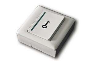 Bouton poussoir encastré + boitier saillie  90x90mm