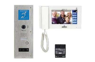 Kit video accessibilité platine inox encastrée+moniteur JP4MED