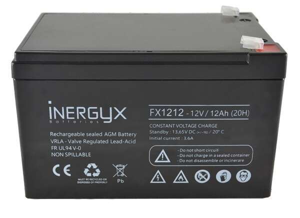 Batterie 12V 12Ah ABS FR / UL12-12FR / Boîtier UL94 V-0