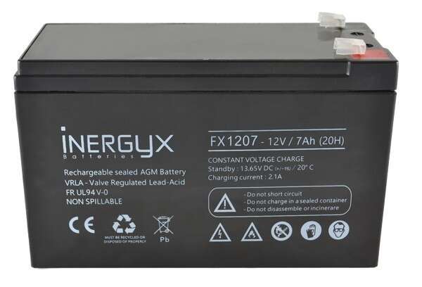Batterie 12V 7Ah ABS FR / UL7-12FR / Boîtier UL94 V-0