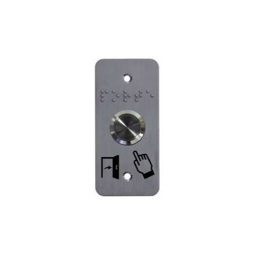 Bouton poussoir acier inoxydable diam 19mm NO/NF braille