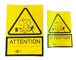 Autocollant PROTECT "Locaux protégés par canon à fumée" - Petit format