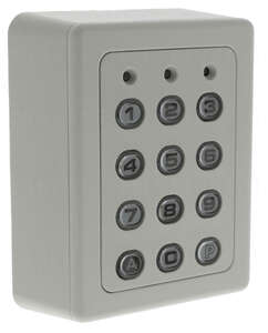 Digicode SU2 Gris, 2 relais, touches rétro-éclairées, IP65, 12/24 ac/dc