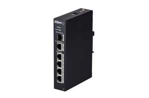Visuel du produit Switch 4 ports 10/100Mbps +uplink 1x RJ 45 et  1 SFP Gbit - industriel