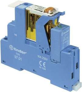 Relais Finder 2 inverseurs 24 V/DC montage sur rail 35 mm