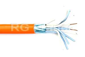 Câble tél 1 paire 9/10 anti feu CR1 C1 orange en 100m