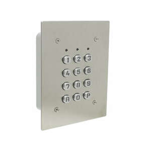 Clavier encastré inox, 60 codes, 2 relais, IP65, 12Vdc/24Vac