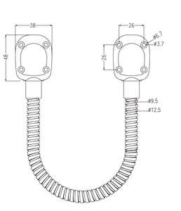 Visuel du produit Passage de câble 40cm anti-vandal en applique en acier Inoxydable