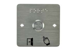 Visuel du produit Bouton poussoir acier inox sur plaque NO/NF