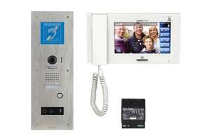 Visuel du produit Kit video accessibilité platine inox encastrée+moniteur JP4MED