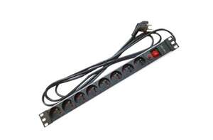 Visuel du produit Panneau 19" 1U multiprises 8 prises 2P+T interrupteur Fusible